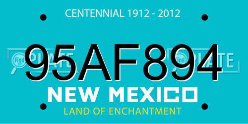 95AF894 New Mexico License Plate