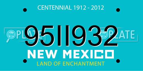 95II932 New Mexico License Plate
