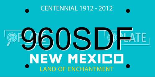 960SDF New Mexico License Plate