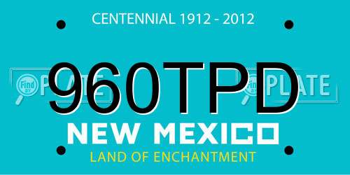960TPD New Mexico License Plate