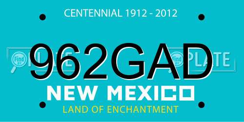 962GAD New Mexico License Plate