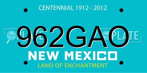 962GAO New Mexico License Plate