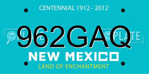 962GAQ New Mexico License Plate