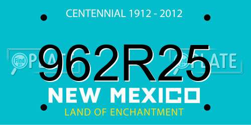 962R25 New Mexico License Plate
