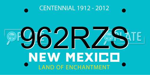 962RZS New Mexico License Plate