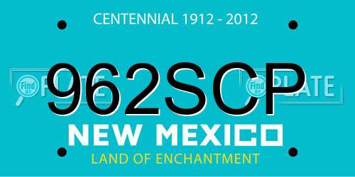 962SCP New Mexico License Plate