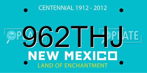 962THJ New Mexico License Plate