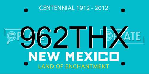 962THX New Mexico License Plate