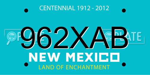 962XAB New Mexico License Plate
