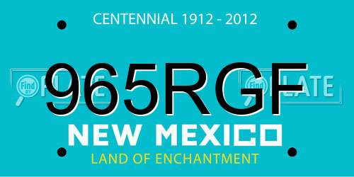 965RGF New Mexico License Plate