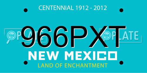 966PXT New Mexico License Plate
