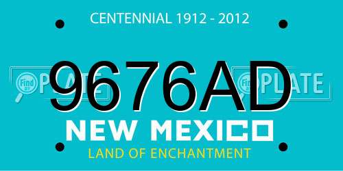 9676AD New Mexico License Plate