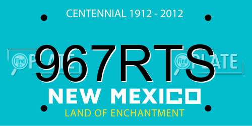 967RTS New Mexico License Plate