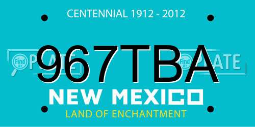 967TBA New Mexico License Plate