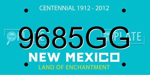 9685GG New Mexico License Plate