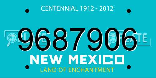 9687906 New Mexico License Plate