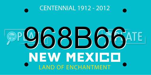 968B66 New Mexico License Plate