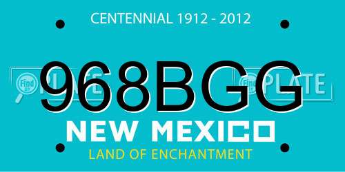 968BGG New Mexico License Plate