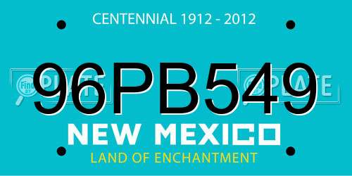 96PB549 New Mexico License Plate