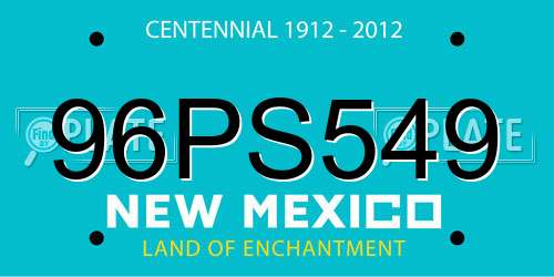 96PS549 New Mexico License Plate