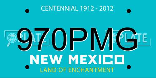 970PMG New Mexico License Plate