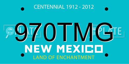 970TMG New Mexico License Plate