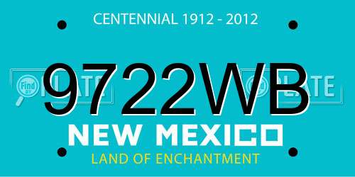 9722WB New Mexico License Plate