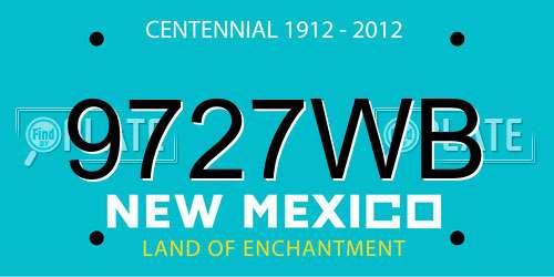 9727WB New Mexico License Plate