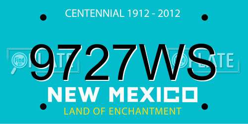 9727WS New Mexico License Plate