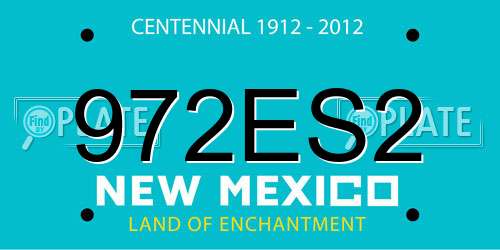 972ES2 New Mexico License Plate