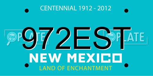 972EST New Mexico License Plate