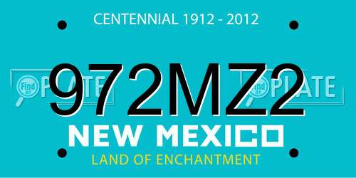972MZ2 New Mexico License Plate