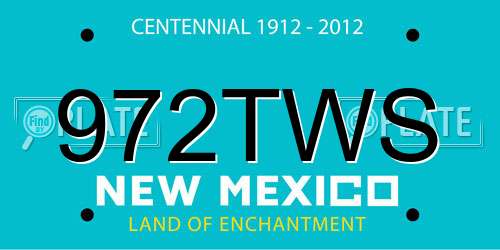 972TWS New Mexico License Plate