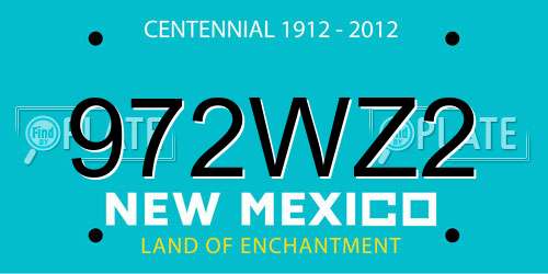 972WZ2 New Mexico License Plate