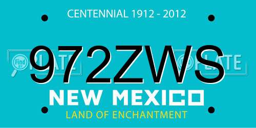 972ZWS New Mexico License Plate