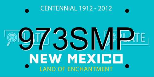 973SMP New Mexico License Plate