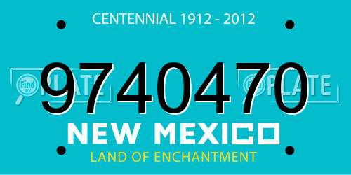 9740470 New Mexico License Plate