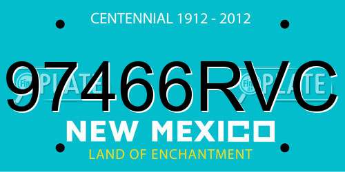 97466RVC New Mexico License Plate