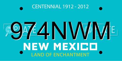 974NWM New Mexico License Plate