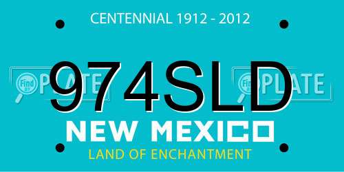 974SLD New Mexico License Plate