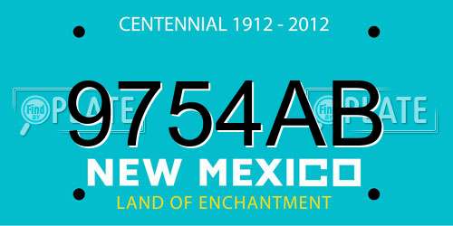 9754AB New Mexico License Plate