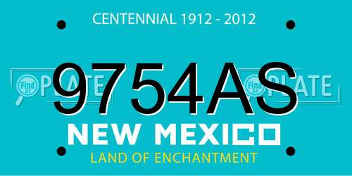 9754AS New Mexico License Plate