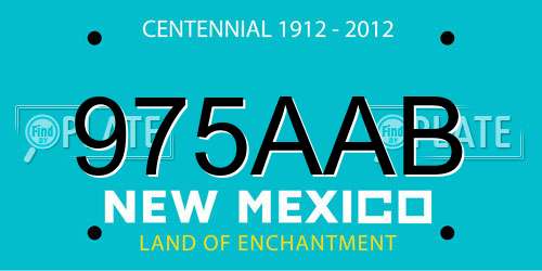 975AAB New Mexico License Plate