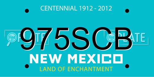 975SCB New Mexico License Plate
