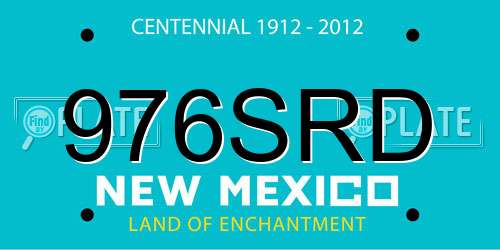 976SRD New Mexico License Plate