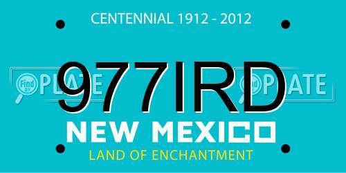977IRD New Mexico License Plate