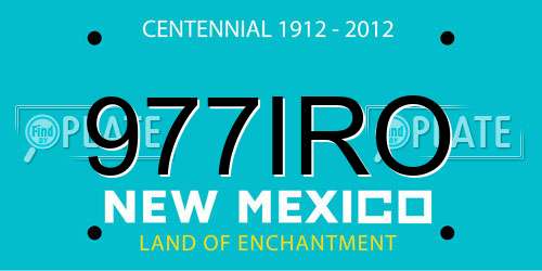 977IRO New Mexico License Plate