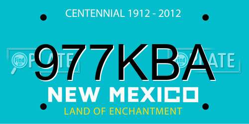 977KBA New Mexico License Plate