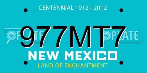 977MT7 New Mexico License Plate