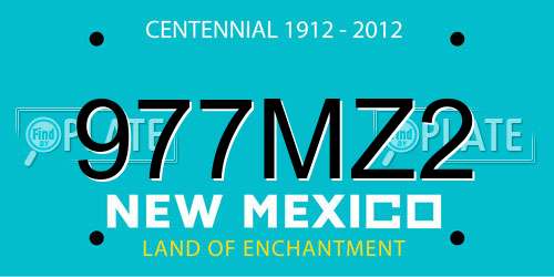 977MZ2 New Mexico License Plate